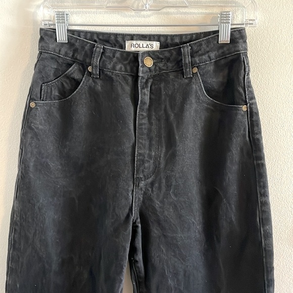 Rolla’s Heidi High Rise Loose Straight Jeans Women’s Size 27 Cropped Black - Picture 5 of 10